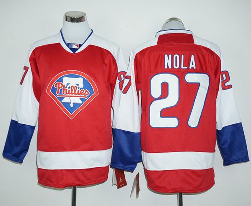 Aaron Nola Philadelphia Phillies red jersey