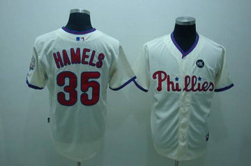 Colbert Hamels Philadelphia Phillies cream jersey
