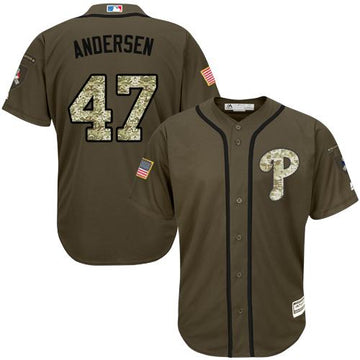 Larry Andersen Philadelphia Phillies green Salute To Service jersey