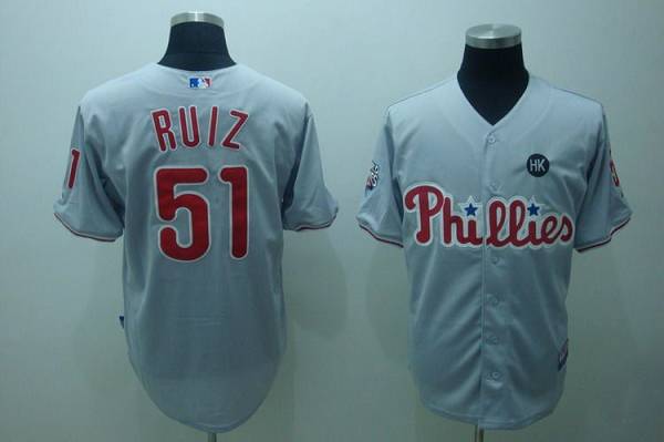 Carlos Ruiz Philadelphia Phillies grey jersey