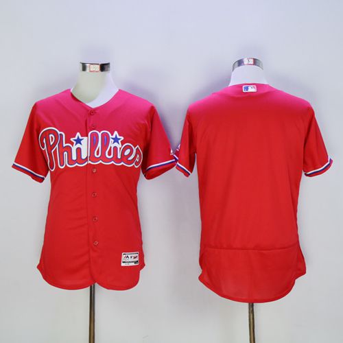 Custom Philadelphia Phillies red Authentic jersey