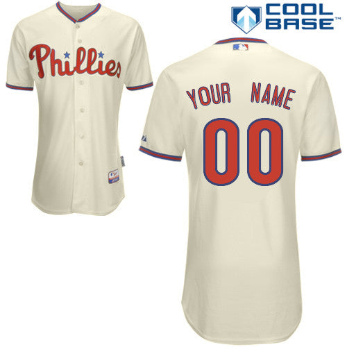 Custom Philadelphia Phillies cream Authentic jersey