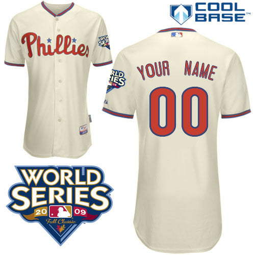 Custom Philadelphia Phillies cream Authentic jersey