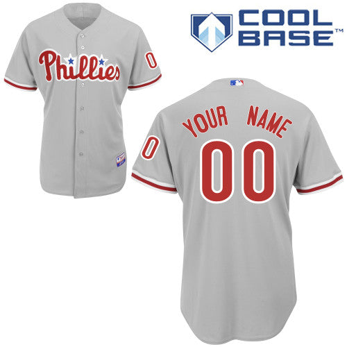 Custom Philadelphia Phillies grey Authentic jersey