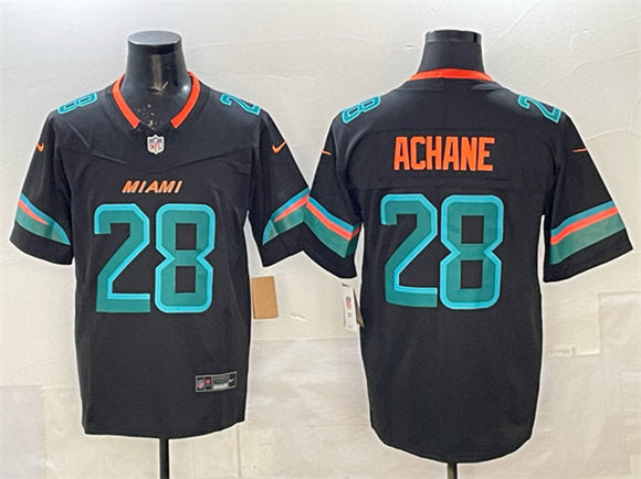 De'Von Achane Miami Dolphins black Vapor jersey