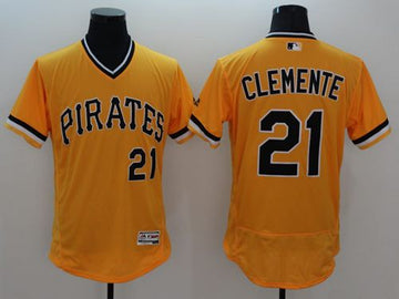 Roberto Clemente Pittsburgh Pirates gold Authentic jersey