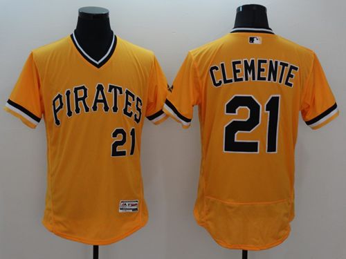 Roberto Clemente Pittsburgh Pirates gold Authentic jersey