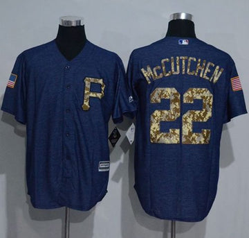 Andrew McCutchen Denim Pittsburgh Pirates blue Salute To Service jersey