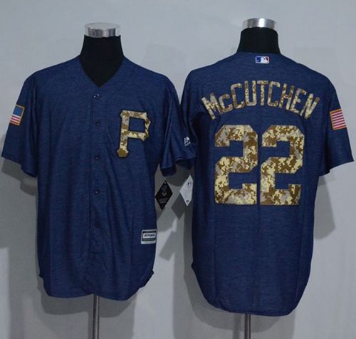 Andrew McCutchen Denim Pittsburgh Pirates blue Salute To Service jersey