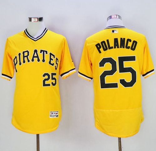 Gregory Polanco Pittsburgh Pirates gold Authentic jersey
