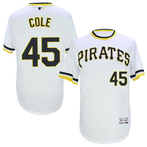 Gerrit Cole Pittsburgh Pirates white Authentic jersey