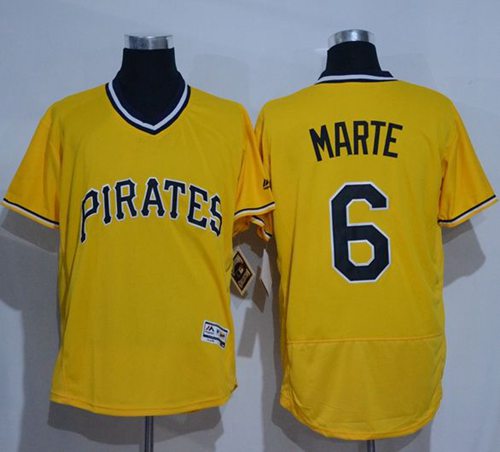 Starling Marte Pittsburgh Pirates gold Authentic jersey