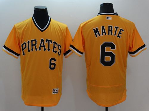 Starling Marte Pittsburgh Pirates gold Authentic jersey