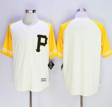 Custom Pittsburgh Pirates cream-gold jersey