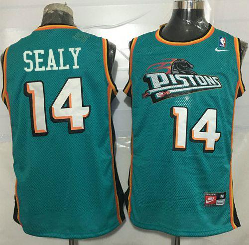 Malik Sealy Detroit Pistons green Throwback jersey