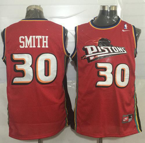 Joe Smith Detroit Pistons red Throwback jersey