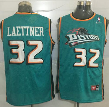 Christian Laettner Detroit Pistons green Throwback jersey