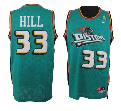 Hill Detroit Pistons green Throwback jersey