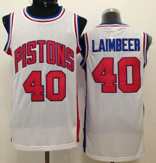 Bill Laimbeer Detroit Pistons white Throwback jersey