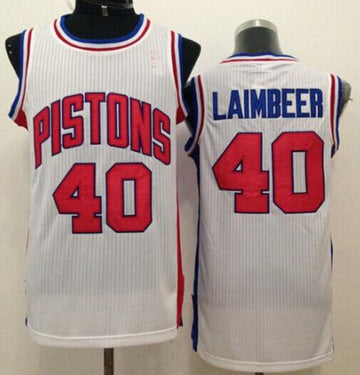 Bill Laimbeer Detroit Pistons white Throwback jersey