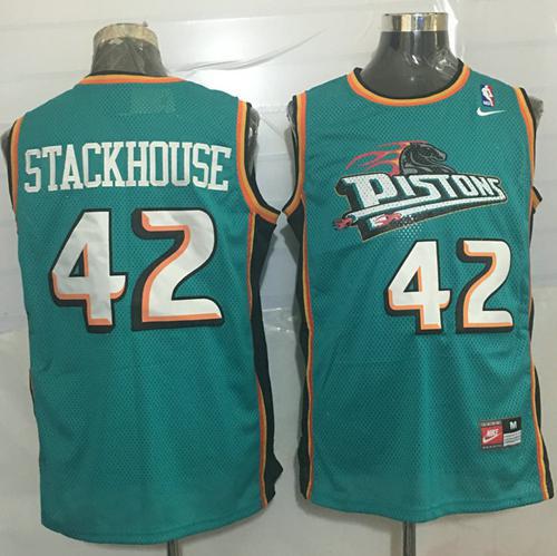 Jerry Stackhouse Detroit Pistons green Throwback jersey