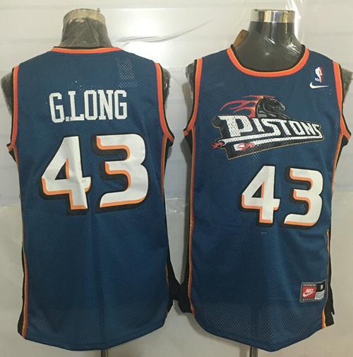 Grant Long Detroit Pistons blue Throwback jersey