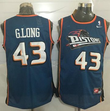 Grant Long Detroit Pistons blue Throwback jersey
