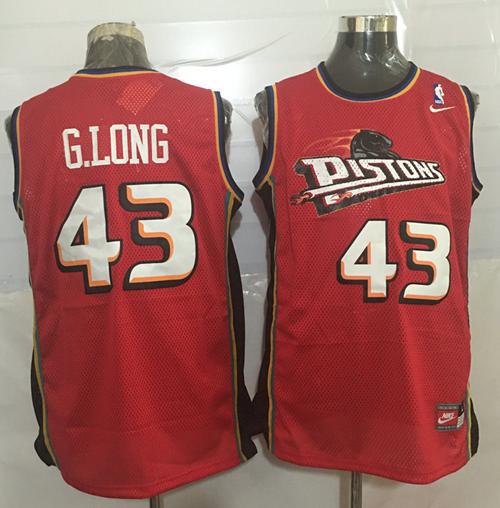 Grant Long Detroit Pistons red Throwback jersey