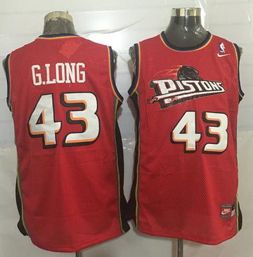 Grant Long Detroit Pistons red Throwback jersey
