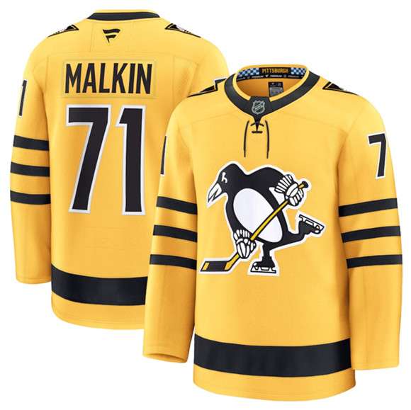 Evgeni Malkin Pittsburgh Penguins gold Alternate jersey