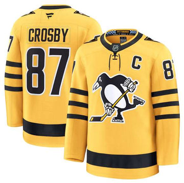 Sidney Crosby Pittsburgh Penguins gold Alternate jersey