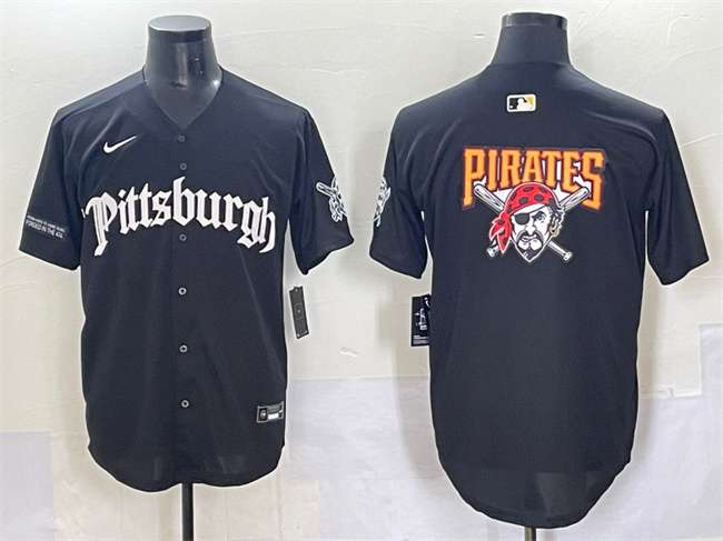 Team Big Logo Pittsburgh Pirates black City Edition jersey