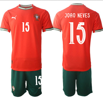 Joao Neves Portugal National Team red Home jersey