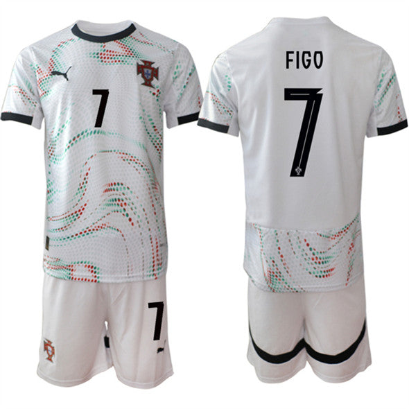 Luis Figo Portugal National Team white Away jersey
