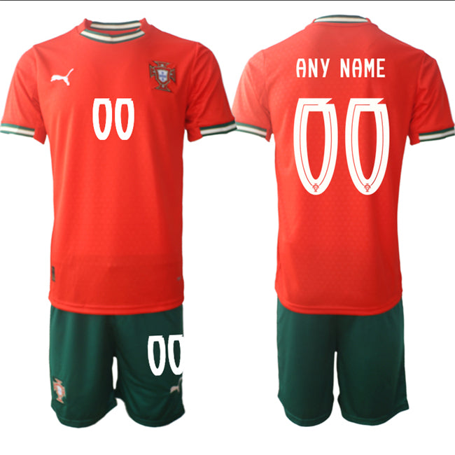 Custom Portugal National Team red Home jersey