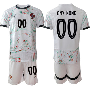 Custom Portugal National Team white Away jersey