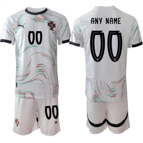 Custom Portugal National Team white Away jersey