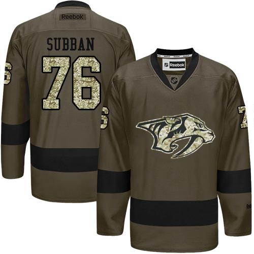 PK Subban Nashville Predators green Salute To Service jersey