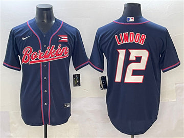 Francisco Lindor Puerto Rico Baseball navy Classic jersey