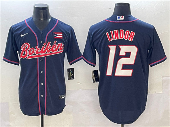 Francisco Lindor Puerto Rico Baseball navy Classic jersey