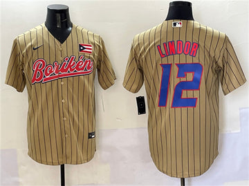 Francisco Lindor Puerto Rico Baseball tan Classic jersey