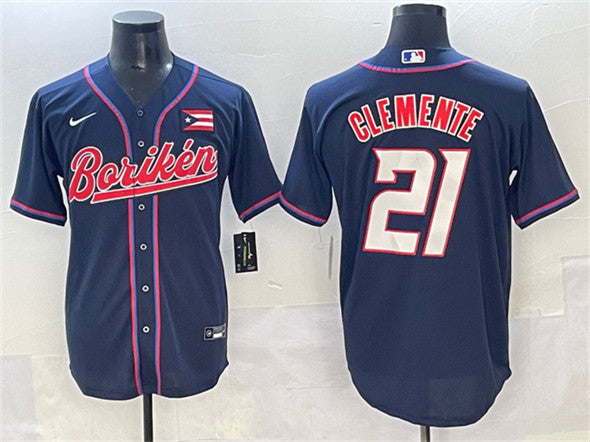 Roberto Clemente Puerto Rico Baseball navy Classic jersey