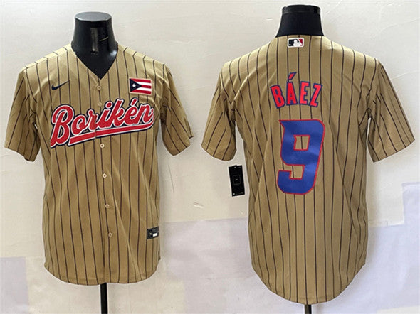Javier Baez Puerto Rico Baseball tan Classic jersey