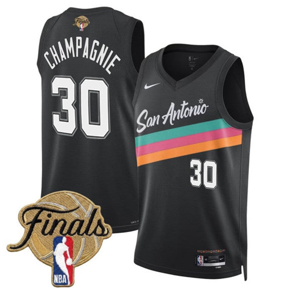 Julian Champagnie San Antonio Spurs black City Edition jersey