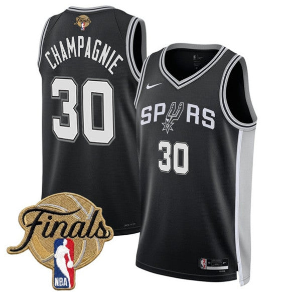 Julian Champagnie San Antonio Spurs black jersey