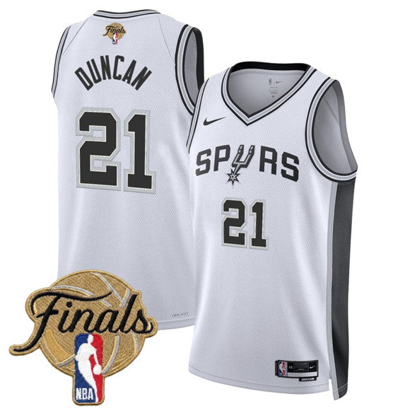 Tim Duncan San Antonio Spurs white jersey