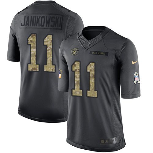 Sebastian Janikowski Las Vegas Raiders black Salute To Service jersey