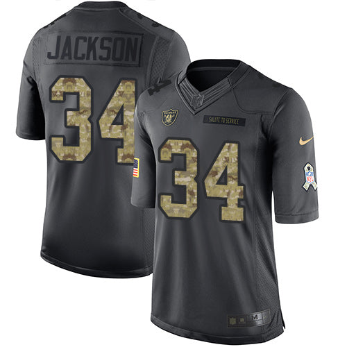 Bo Jackson Las Vegas Raiders black Salute To Service jersey