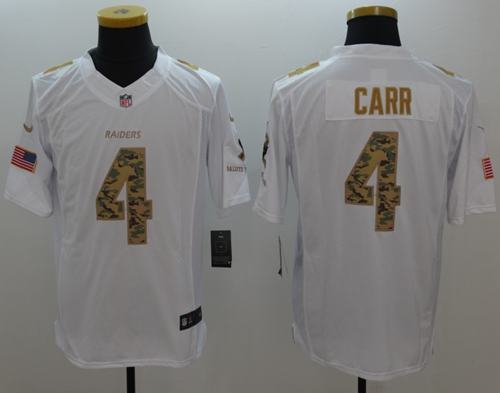 Derek Carr Las Vegas Raiders white Salute To Service jersey