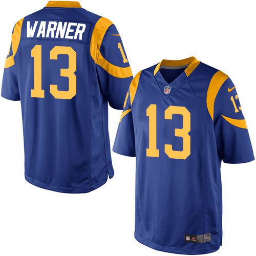 Kurt Warner Los Angeles Rams royal Elite jersey